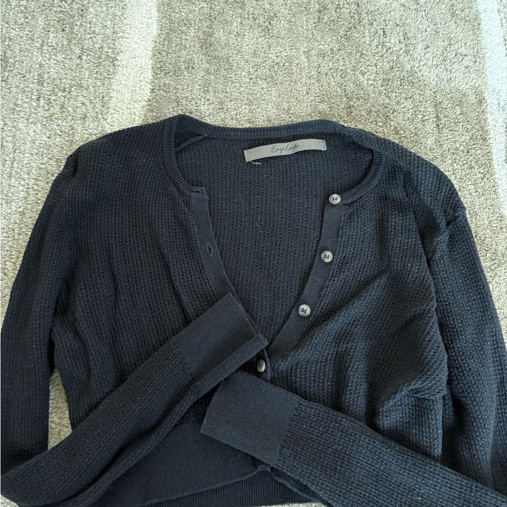Enza Costa Cropped Cardigan